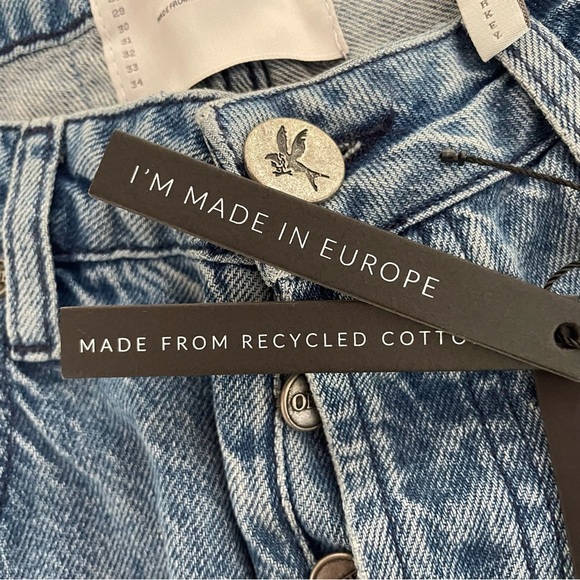 New! One teaspoon Blue Truckers Mid Waist Straight Leg Denim Jeans 37694 - Picture 11 of 14